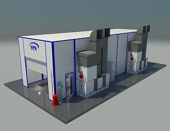 Окрасочно-сушильная камера тупикового типа SPK-15.5.5 для нефтегазовой отрасли